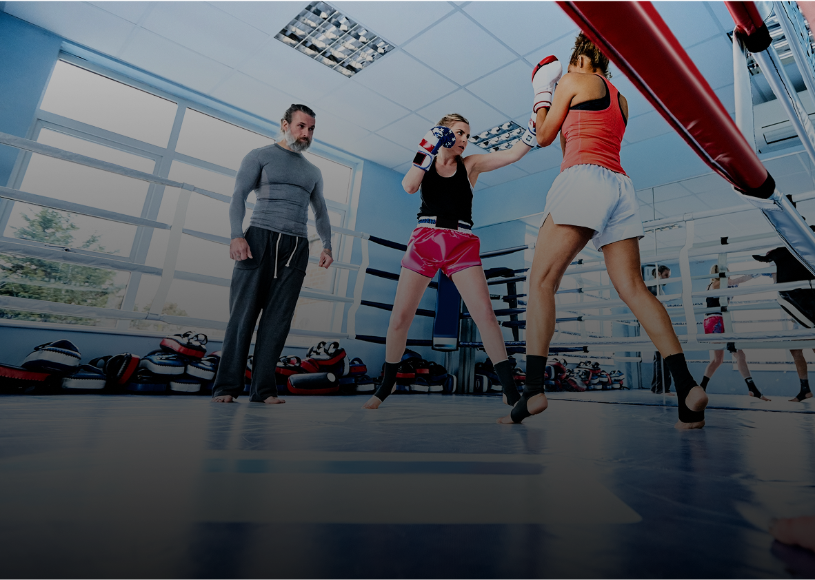 Boxing training session in the gym